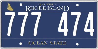 RI license plate 777474