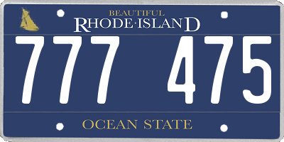 RI license plate 777475