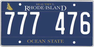 RI license plate 777476