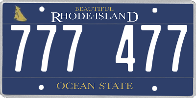 RI license plate 777477