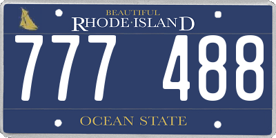 RI license plate 777488
