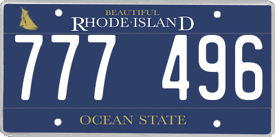 RI license plate 777496
