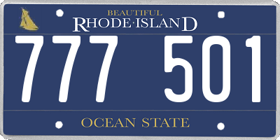 RI license plate 777501