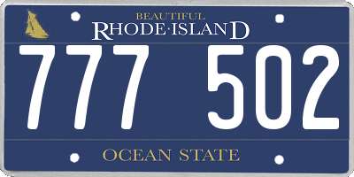 RI license plate 777502