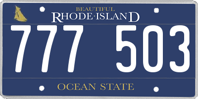 RI license plate 777503