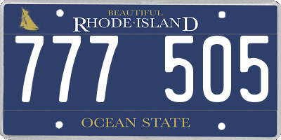RI license plate 777505