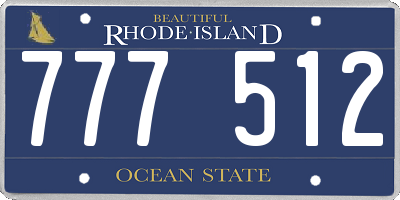 RI license plate 777512