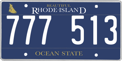 RI license plate 777513