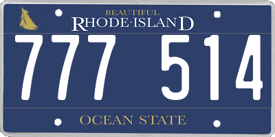 RI license plate 777514