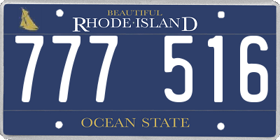 RI license plate 777516