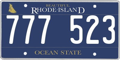 RI license plate 777523