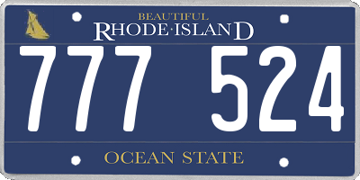 RI license plate 777524
