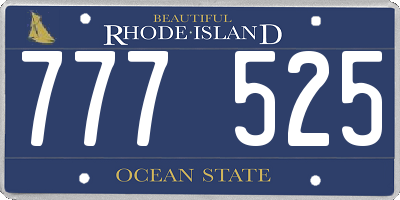 RI license plate 777525