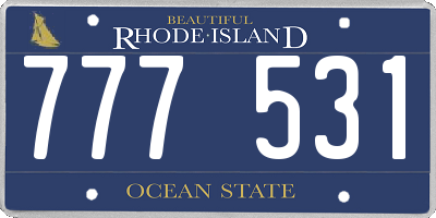 RI license plate 777531