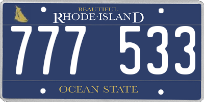 RI license plate 777533