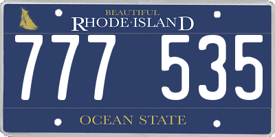 RI license plate 777535