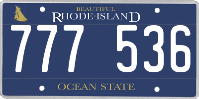 RI license plate 777536
