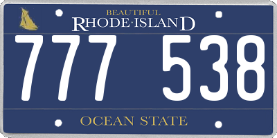 RI license plate 777538