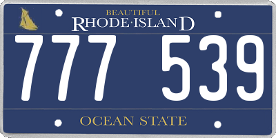 RI license plate 777539
