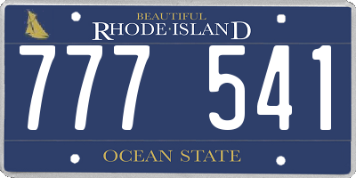 RI license plate 777541