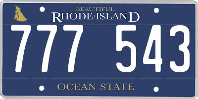 RI license plate 777543