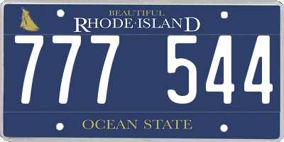 RI license plate 777544