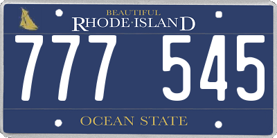 RI license plate 777545