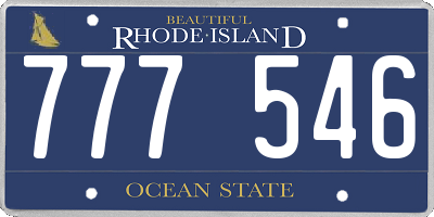 RI license plate 777546