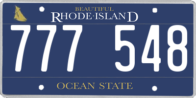 RI license plate 777548