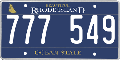 RI license plate 777549