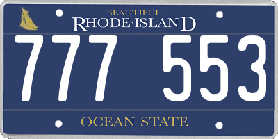 RI license plate 777553