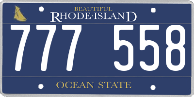 RI license plate 777558