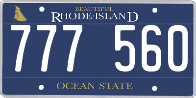 RI license plate 777560