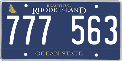 RI license plate 777563