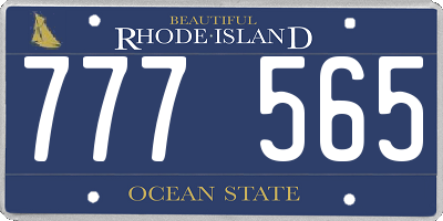 RI license plate 777565