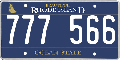 RI license plate 777566