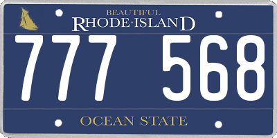 RI license plate 777568