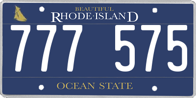 RI license plate 777575