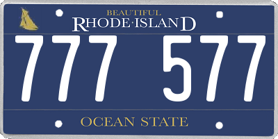 RI license plate 777577