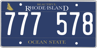 RI license plate 777578