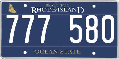 RI license plate 777580