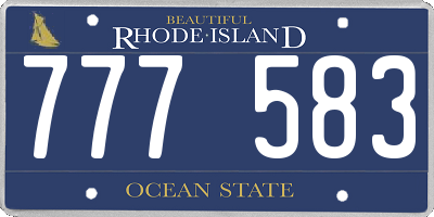 RI license plate 777583
