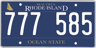 RI license plate 777585