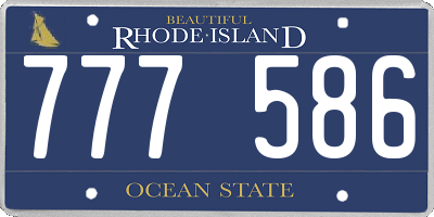 RI license plate 777586