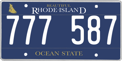 RI license plate 777587