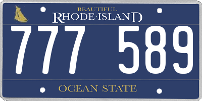 RI license plate 777589