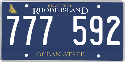 RI license plate 777592