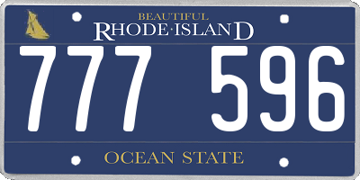 RI license plate 777596