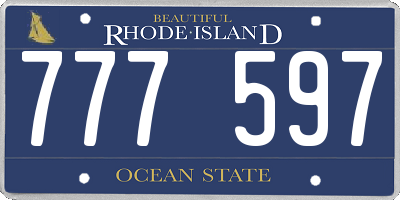 RI license plate 777597