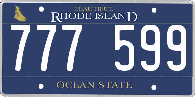 RI license plate 777599
